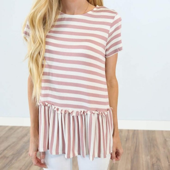 • {Stevie Hender} Briella Stripe Peplum Top - Picture 5 of 7